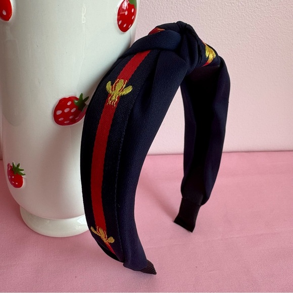 Fashion Bee Navy Blue and Red Headband NEW - Picture 3 of 3